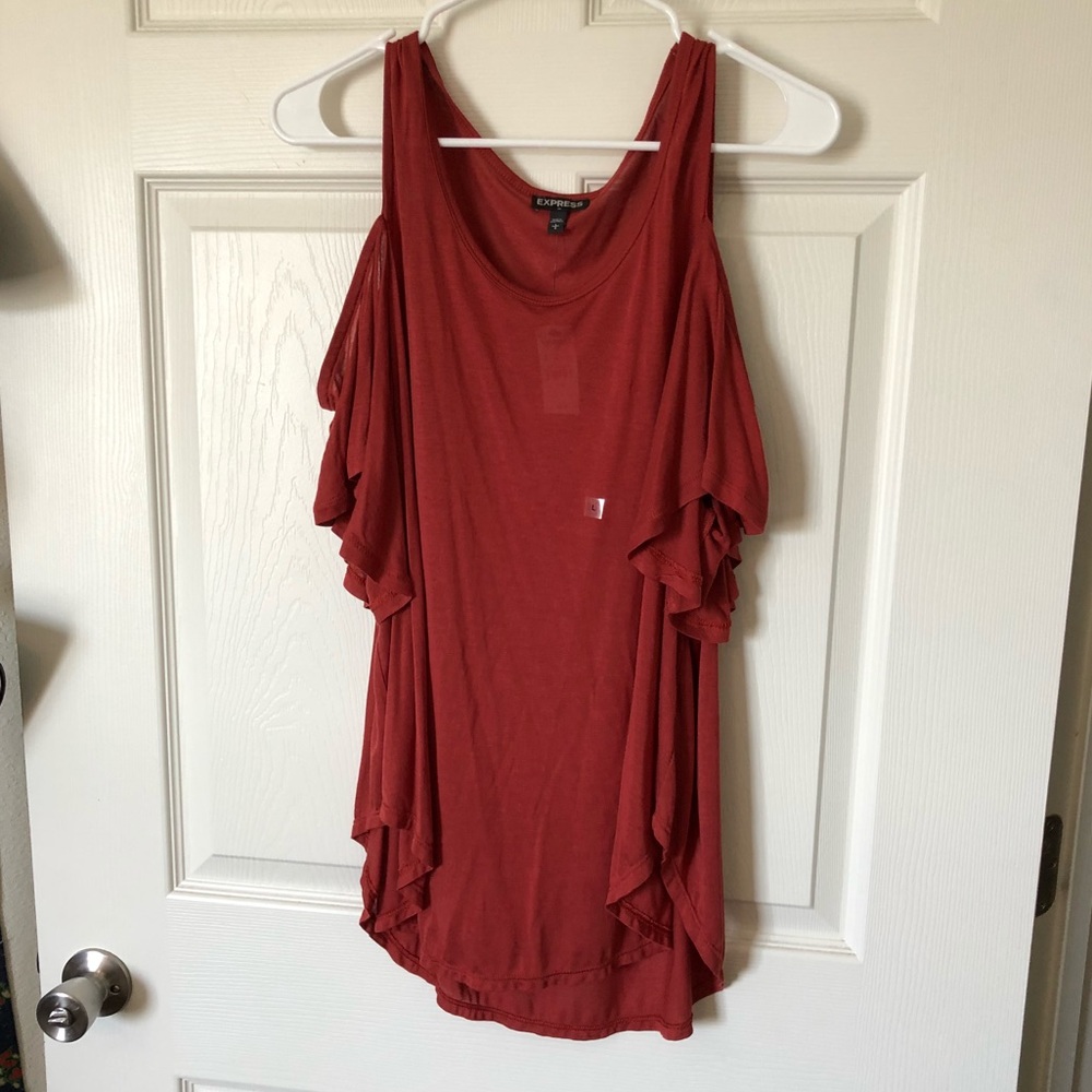 Brand new express shoulder top size large